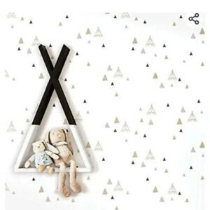 NWT Cristiana Masi Little Explorers Teepees Triangle Gold Gray Galerie Wallpaper